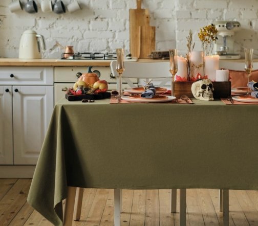 Скатерть Этель Kitchen 150х220 см, цв. зеленый, 100% хл, саржа 220 г/м2 7866036