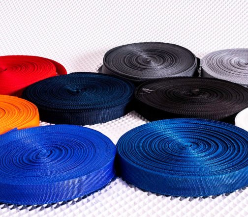 Стропа 30мм (полотнаяное ПП) (Черный елочка) (50 м)